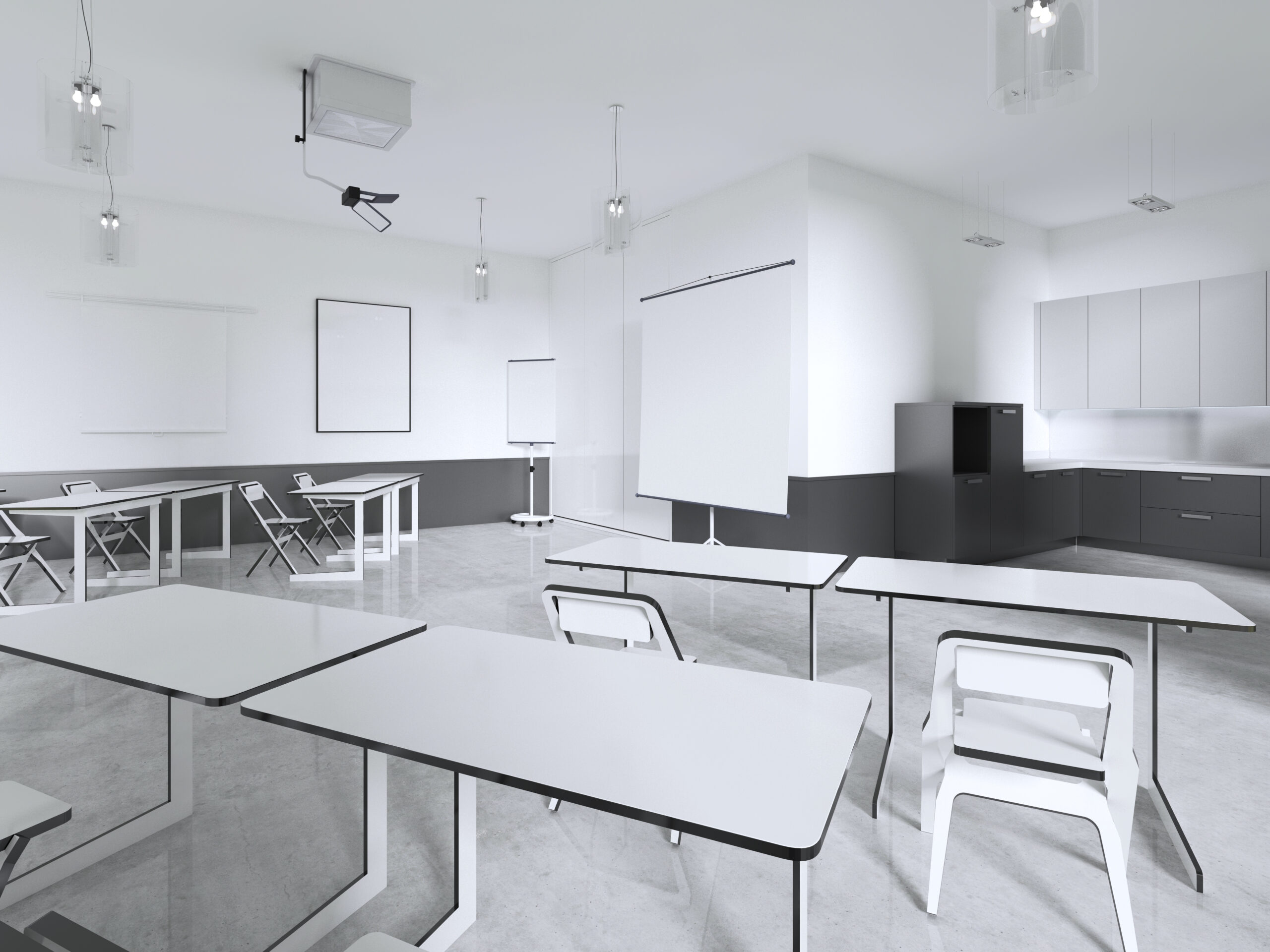 Seminar Room or Classroom. 3d rendering